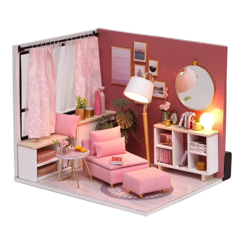 Kit de salle de poupée bricolage de rêve rose
