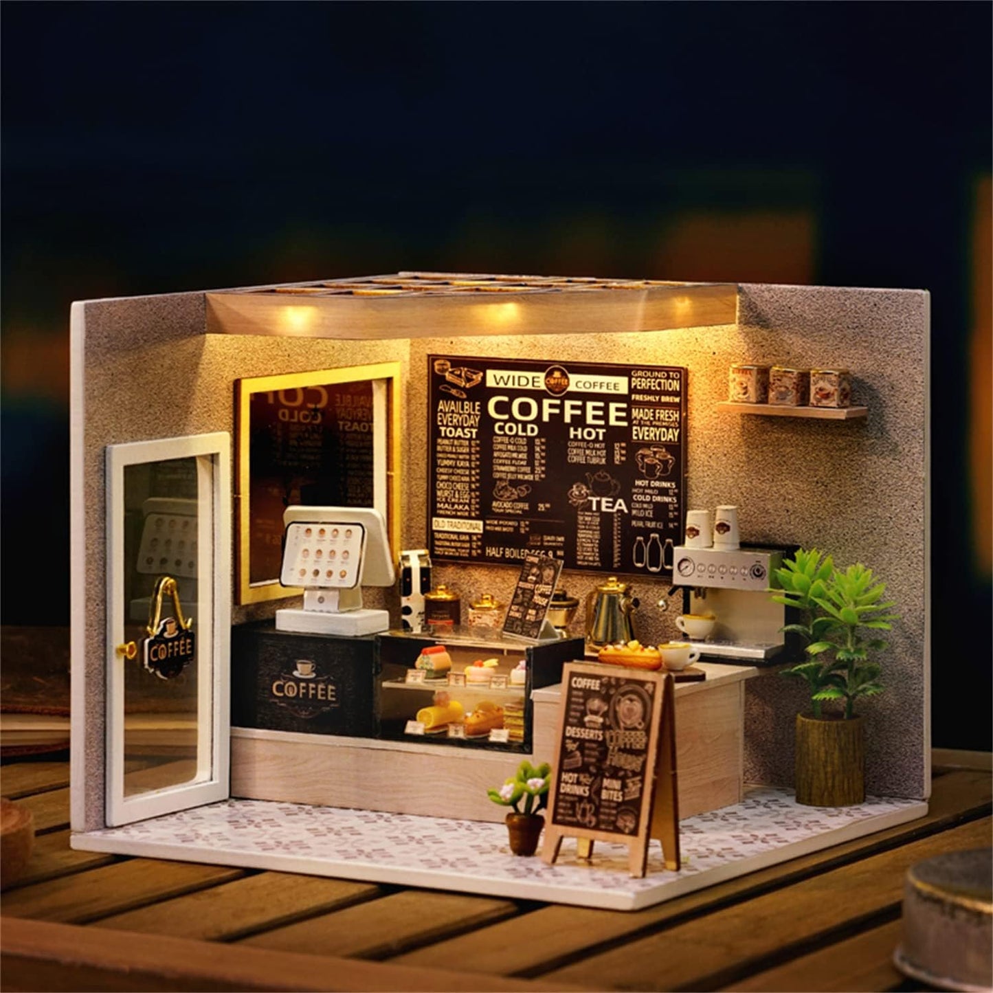 Kit de maison de poupée bricolage à cafés tranquille