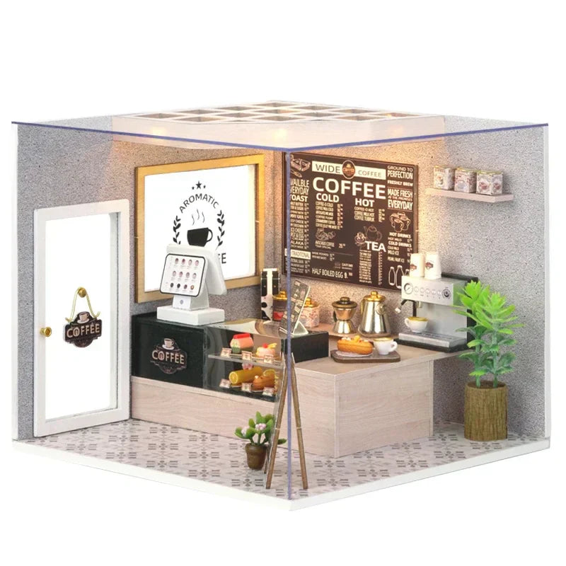 Kit de maison de poupée bricolage à cafés tranquille