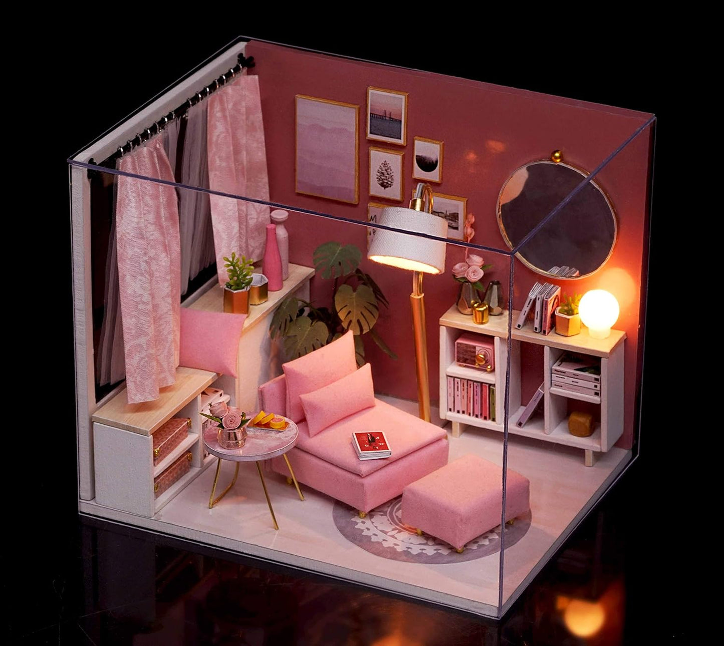 Kit de salle de poupée bricolage de rêve rose