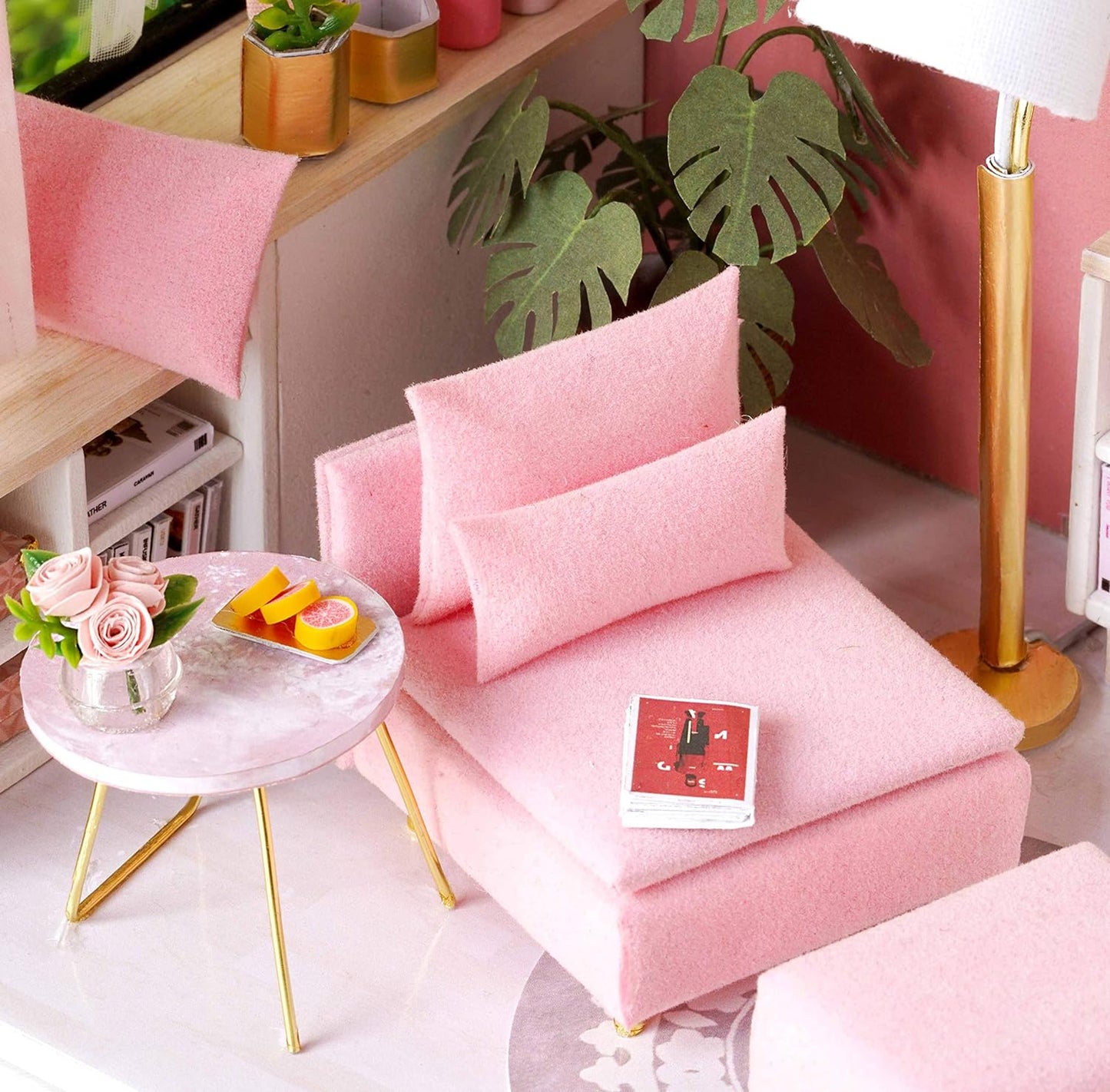 Kit de salle de poupée bricolage de rêve rose