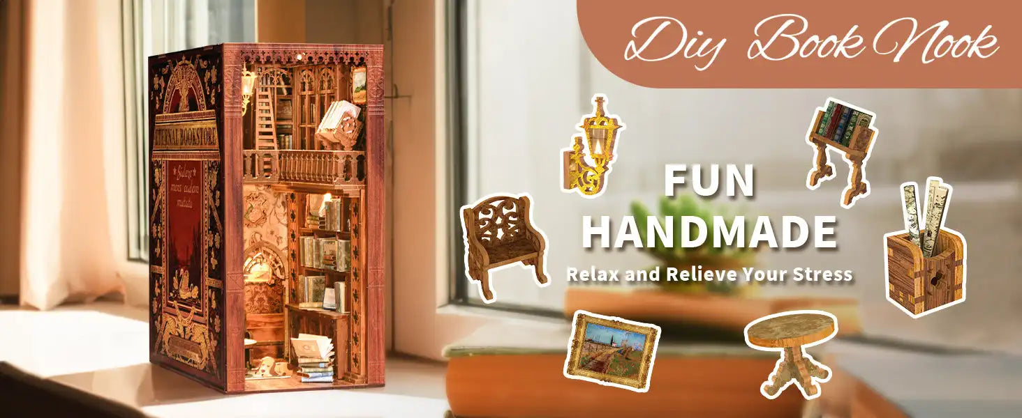 CUTEBEE Book Nook Kit Sets - Book Nook Kit