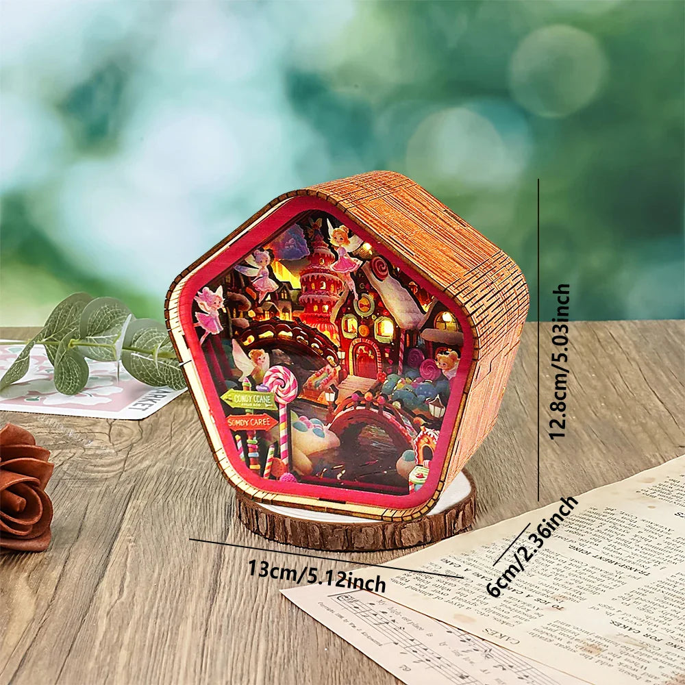 Candy Fairy Gingerbread House 3D Wooden Puzzle Night Light