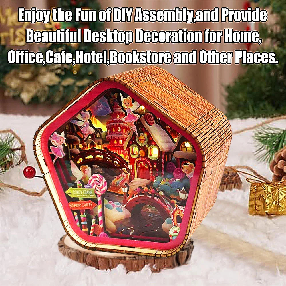 Candy Fairy Gingerbread House 3D Wooden Puzzle Night Light