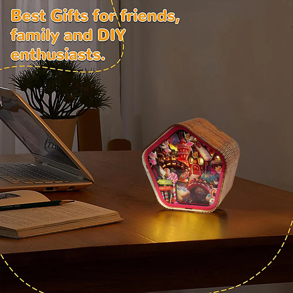 Candy Fairy Gingerbread House 3D Wooden Puzzle Night Light