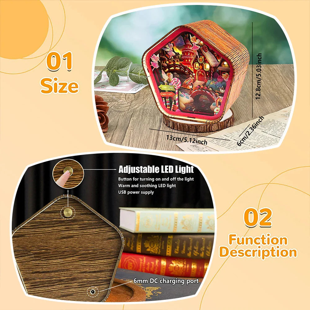 Candy Fairy Gingerbread House 3D Wooden Puzzle Night Light