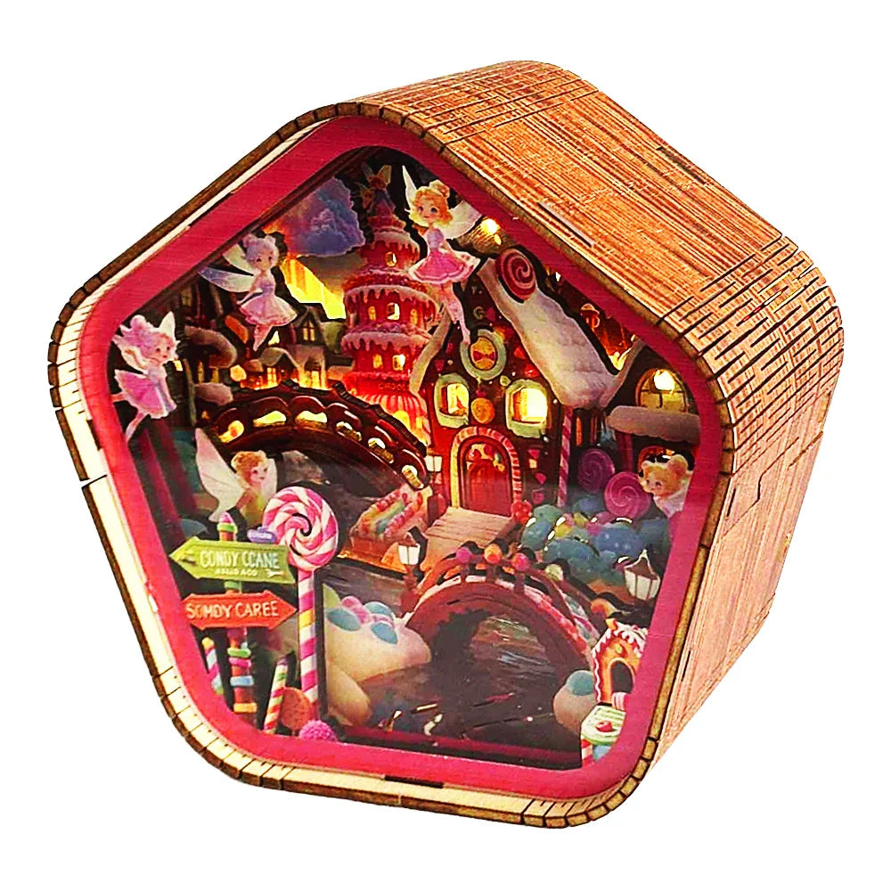 Candy Fairy Gingerbread House 3D Wooden Puzzle Night Light