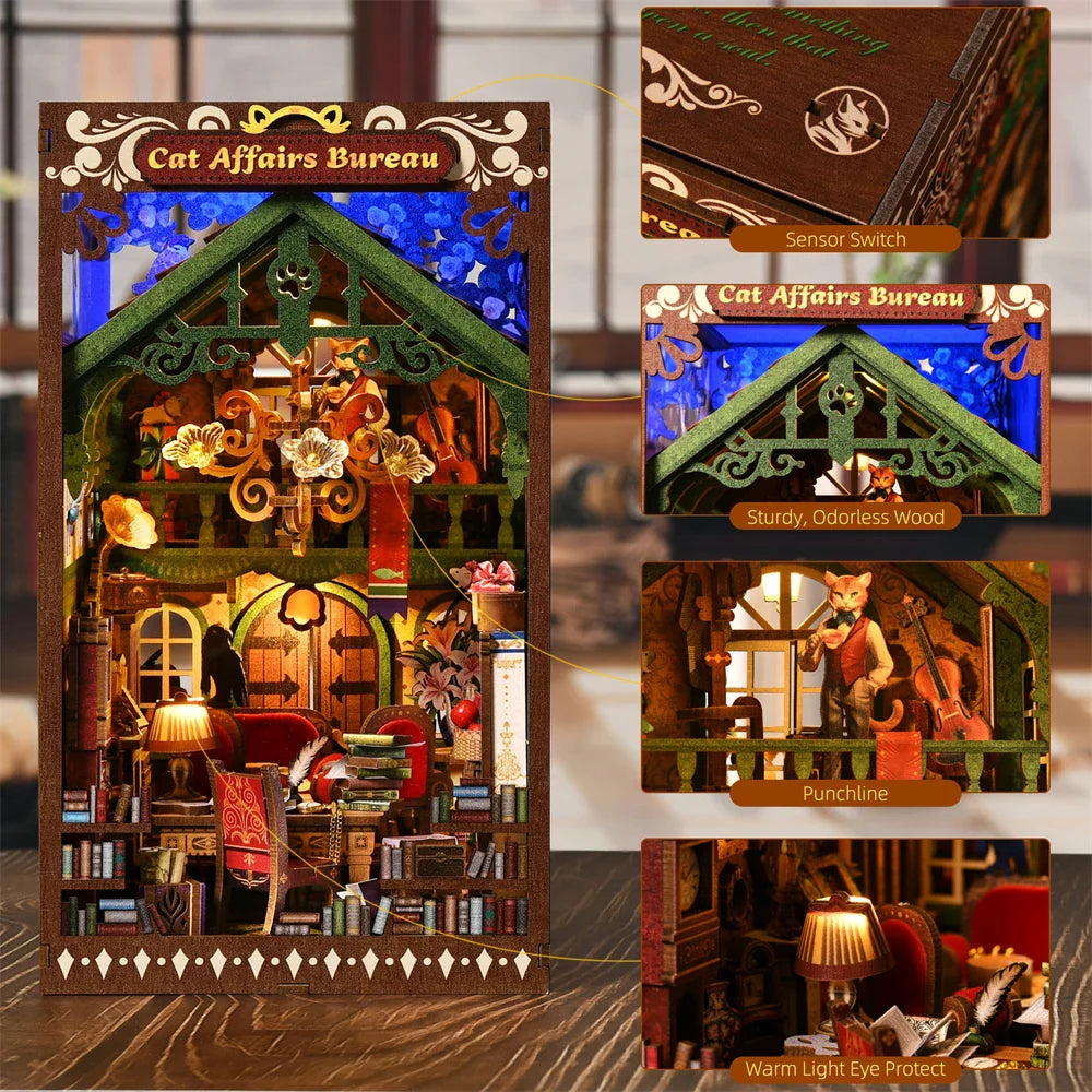 Cat Affairs Bureau Miniature Book Nook Kit