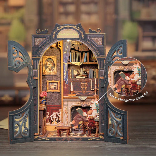 Count Cat’s Study – Wizard’s Book Nook for Magical Minds - Book Nook Kit