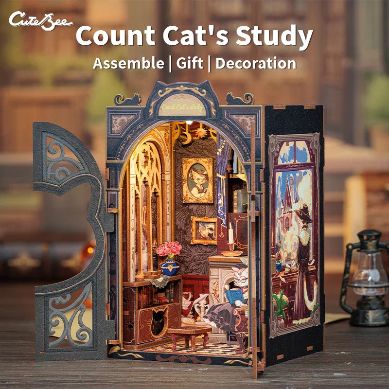 Count Cat’s Study – Wizard’s Book Nook for Magical Minds - Book Nook Kit