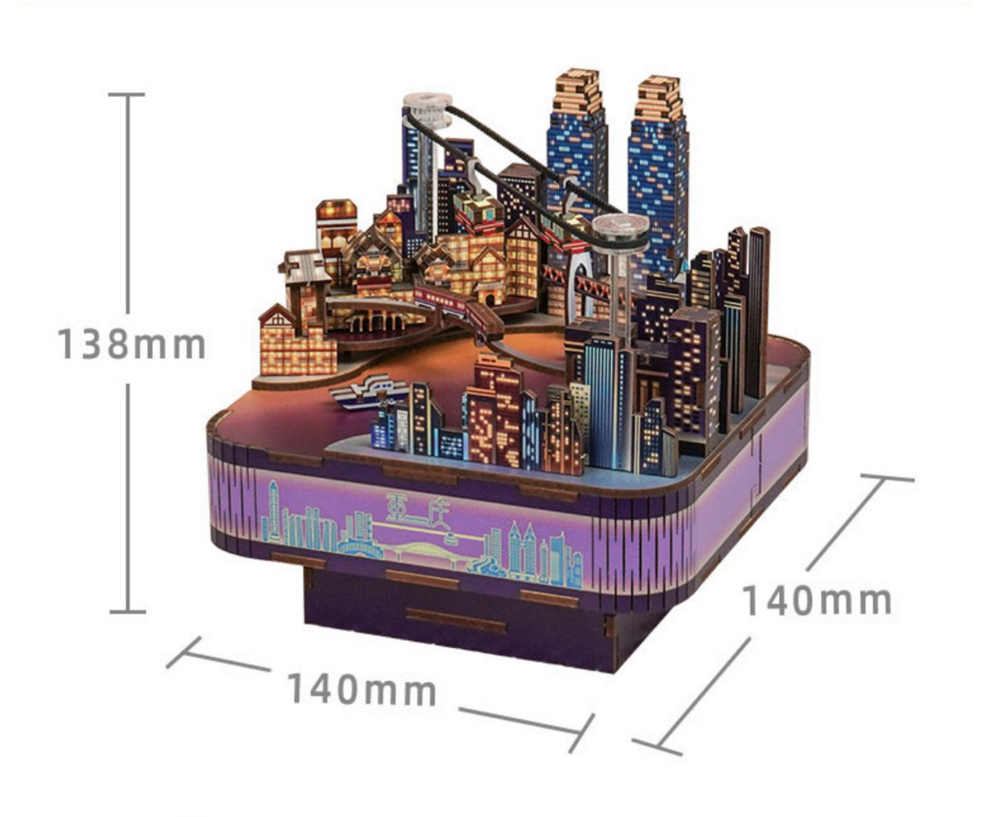 New City Street View Music Box Kit de maison de poupée diy