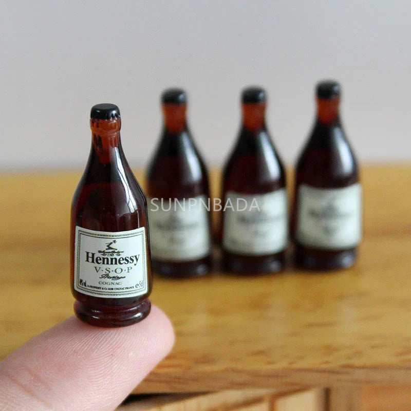 1/6 Scale Miniature Wine & Whisky Bottle Set for Dollhouse & BJD
