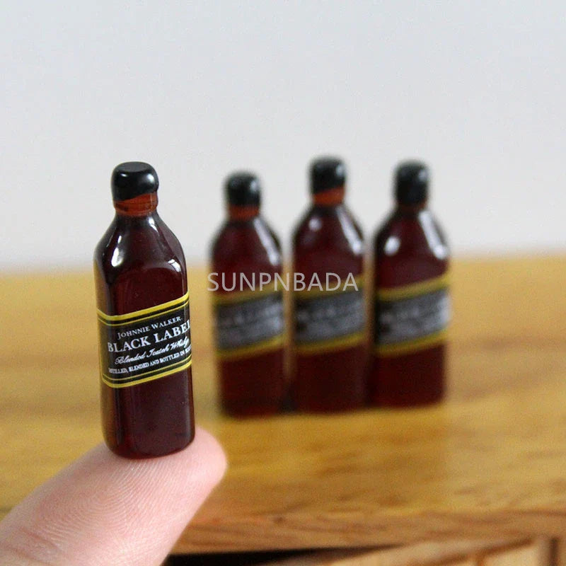 1/6 Scale Miniature Wine & Whisky Bottle Set for Dollhouse & BJD