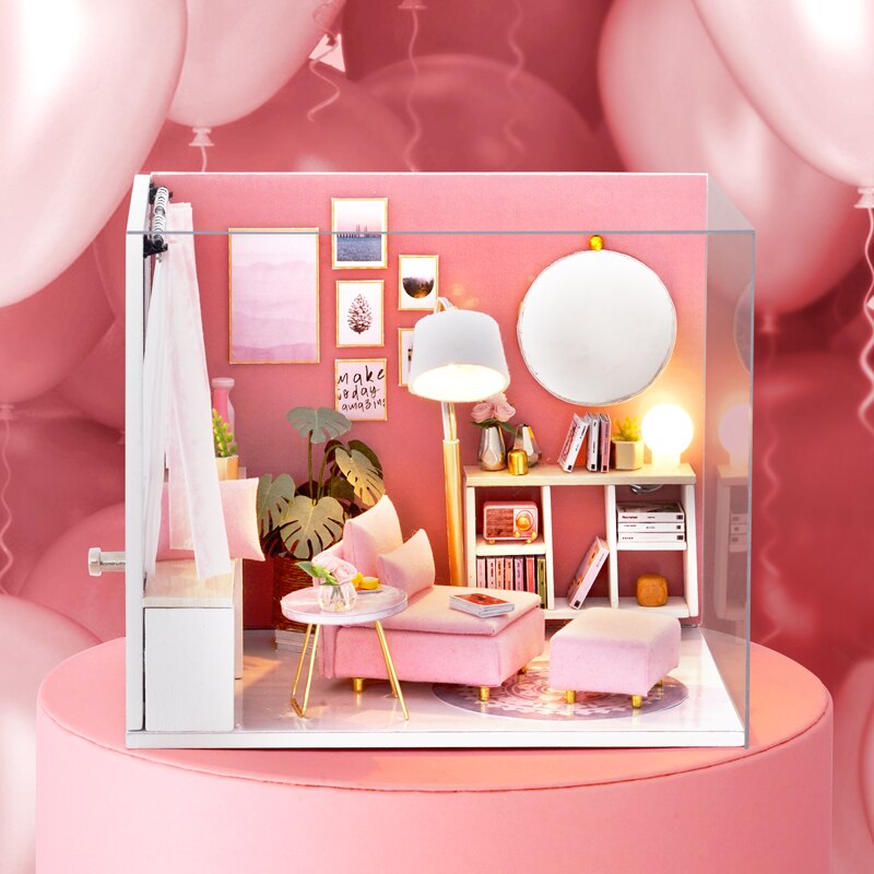 Kit de salle de poupée bricolage de rêve rose
