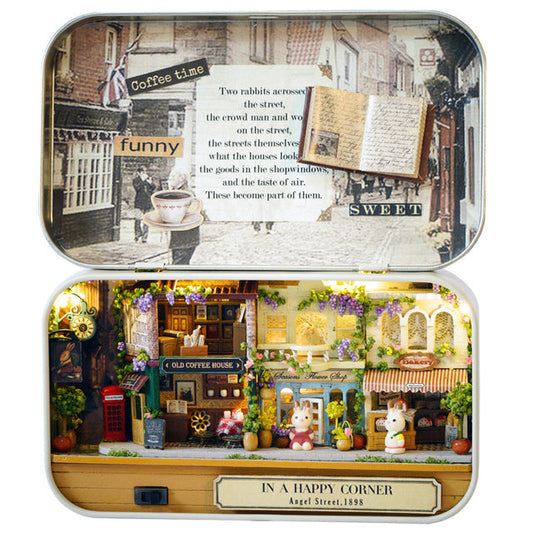 Miniature Tin Box Theatre "In a Happy Corner"
