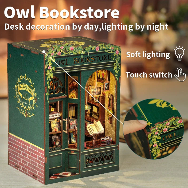 Owl Bookstore DIY Booknook Kit
