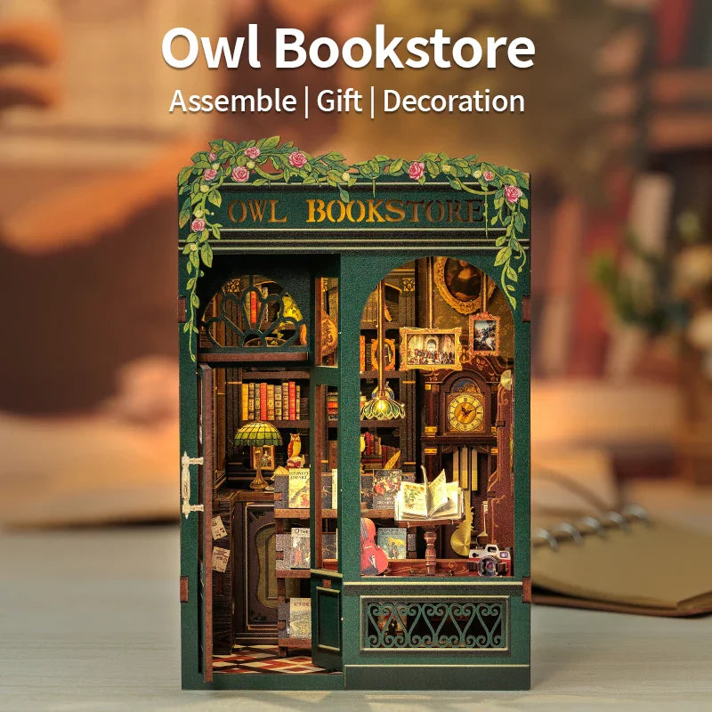 Owl Bookstore DIY Booknook Kit