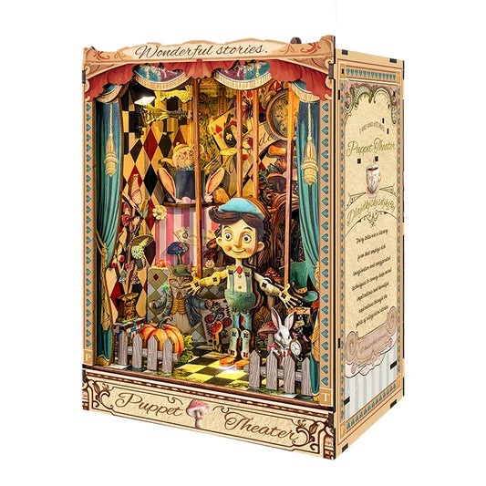 Pinocchio Puppet Theater DIY Book Nook Kit with LED Lights
