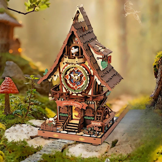 ROKR Robotime Cuckoo Clock | DIY Wooden Gear Clock Kit - Book Nook Kit