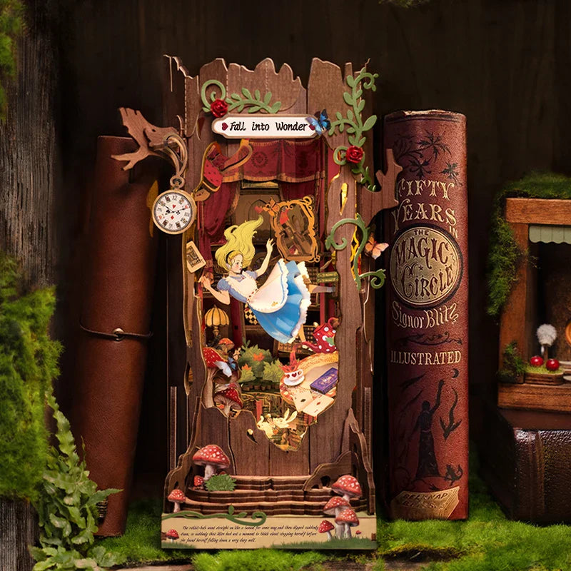 Rolife Alice in Fall into Wonder: Alice in Wonderland Inspired Book Nook Kit