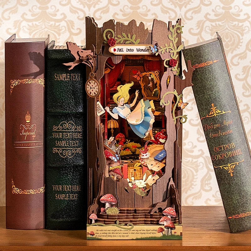 Rolife Alice in Fall into Wonder: Alice in Wonderland Inspired Book Nook Kit