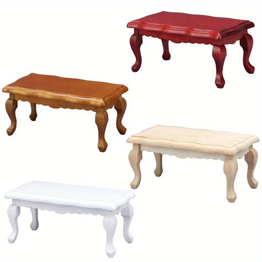 Miniature Coffee Table – 1:12 Scale Wooden Dollhouse Table