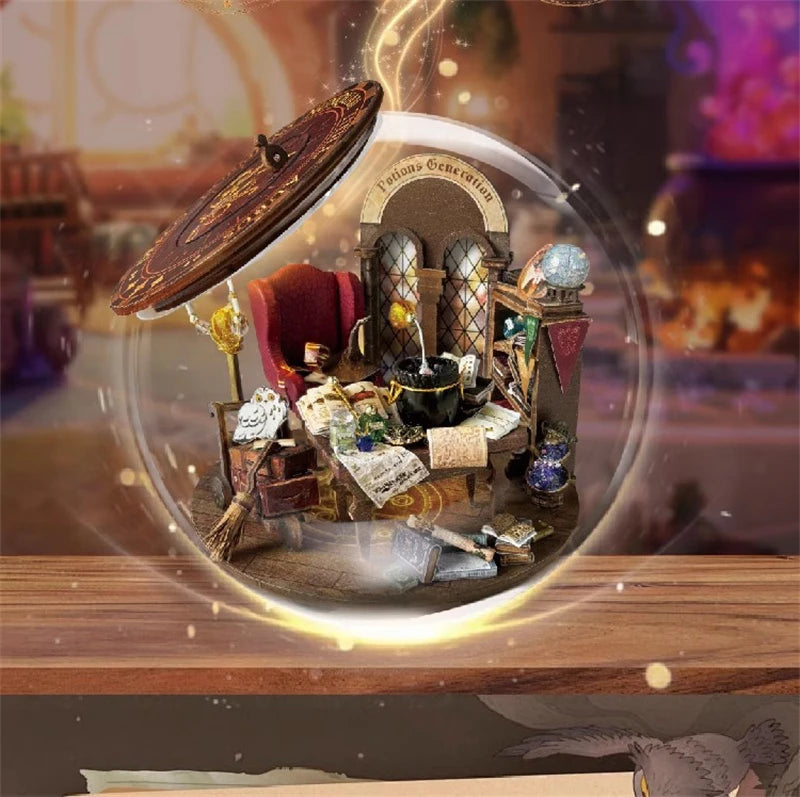 Potions Generation DIY Wooden Miniature Magic Bunker with LED Lights