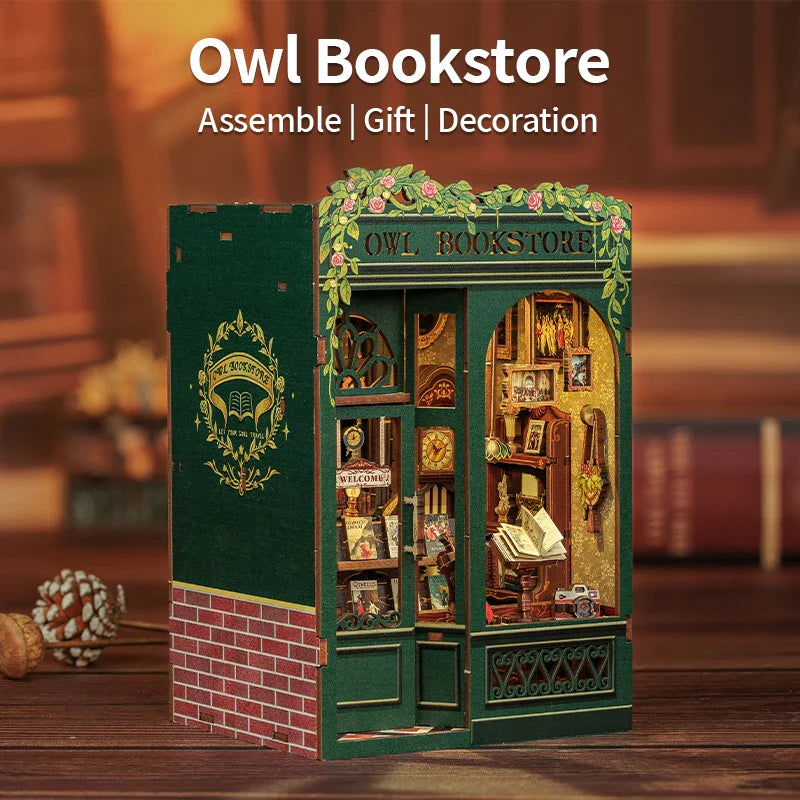 Owl Bookstore DIY Booknook Kit