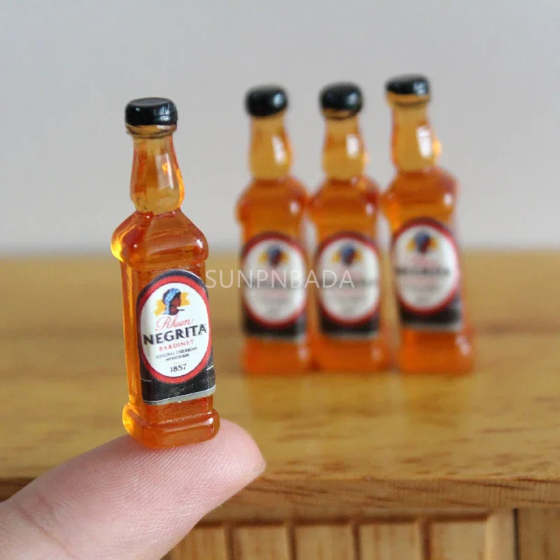 1/6 Scale Miniature Wine & Whisky Bottle Set for Dollhouse & BJD