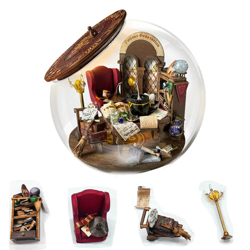 Potions Generation DIY Wooden Miniature Magic Bunker with LED Lights