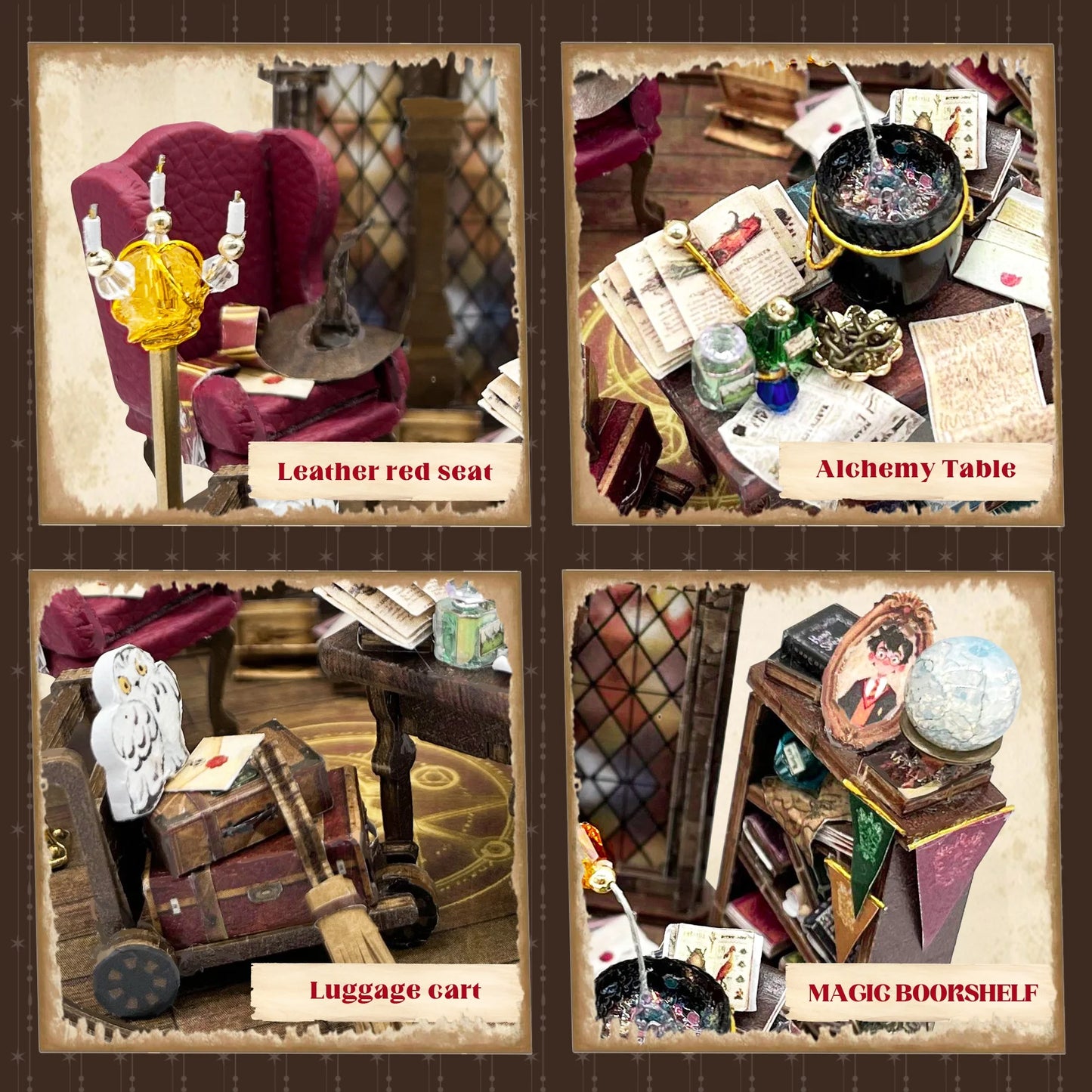 Potions Generation DIY Wooden Miniature Magic Bunker with LED Lights