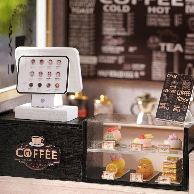 Kit de maison de poupée bricolage à cafés tranquille