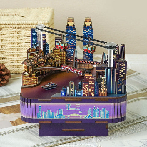 New City Street View Music Box DIY Dollhouse Kit