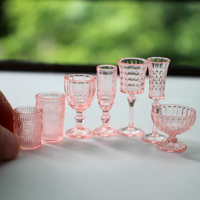 1:6 Miniature Dollhouse Glassware Set – Decanters & Cups