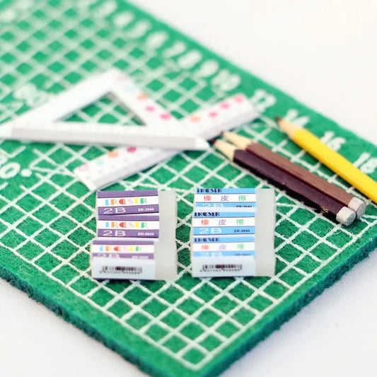 Mini Eraser Set – 1:12 Scale Dollhouse School Supplies