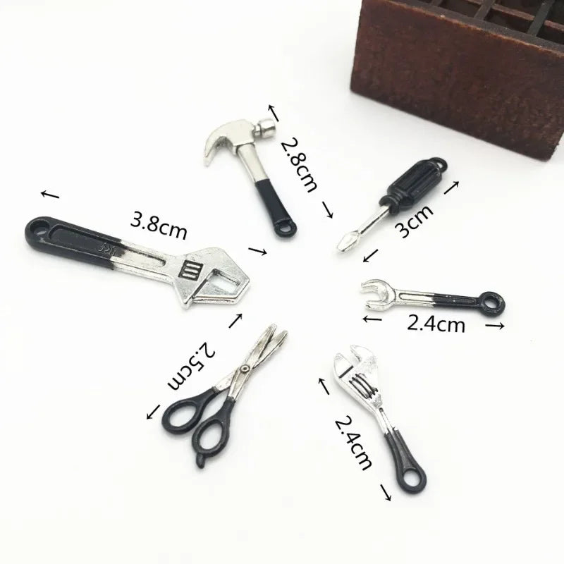 Mini Toolbox with Tools – 1:12 Scale Dollhouse Repair Set