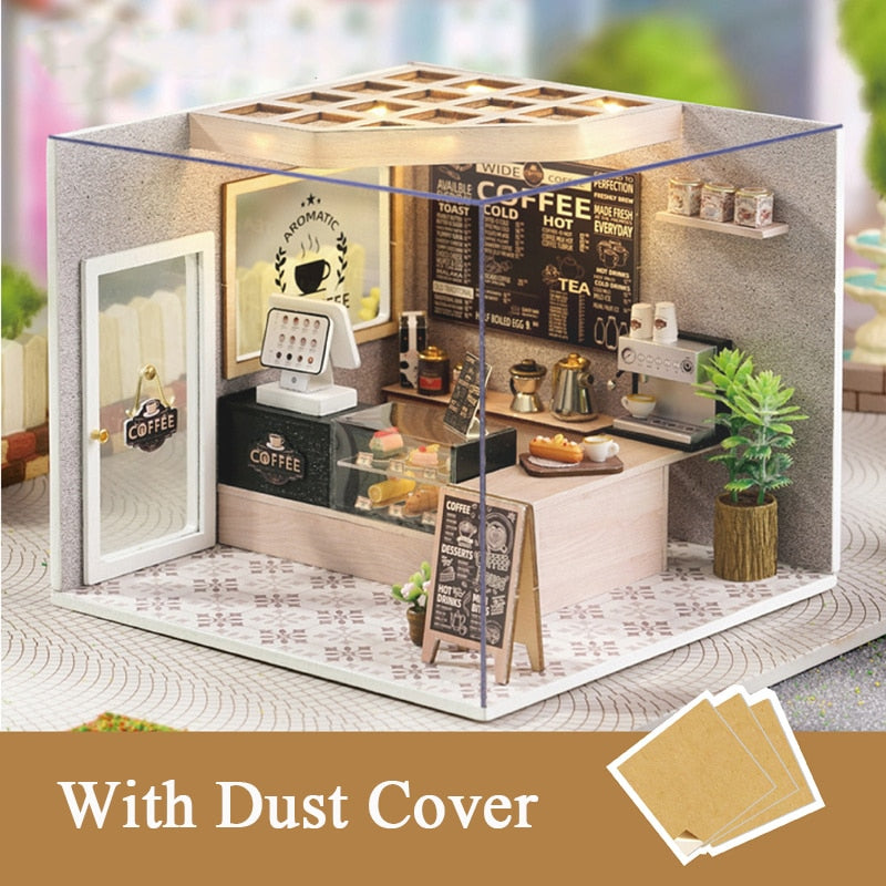Kit de maison de poupée bricolage à cafés tranquille