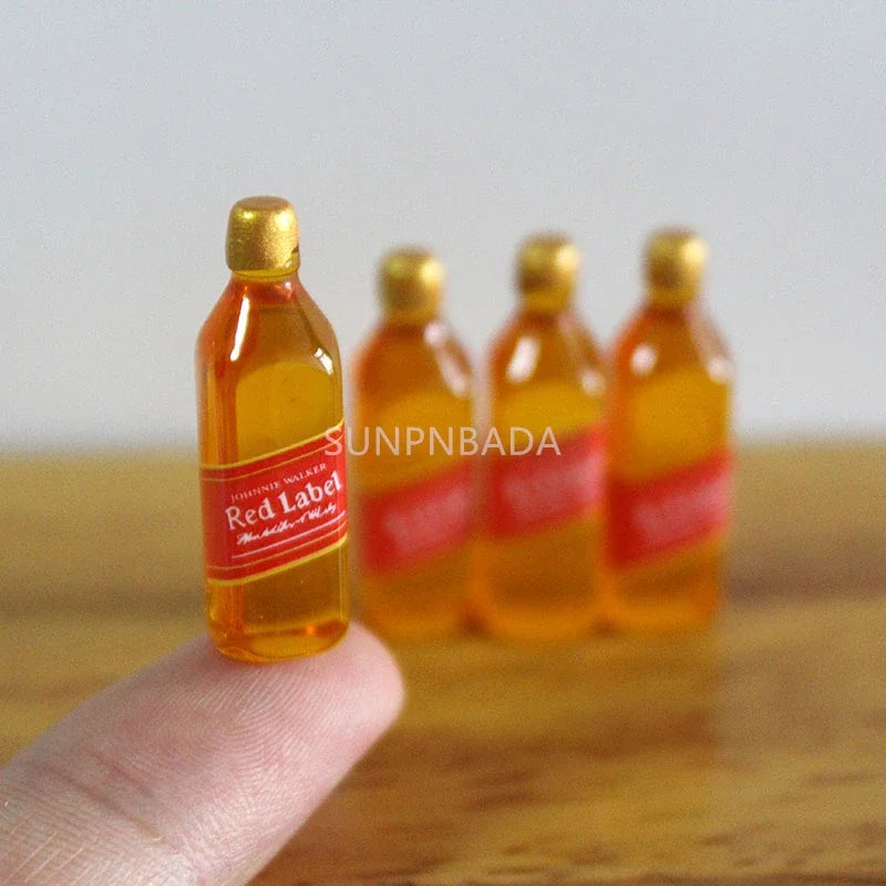 1/6 Scale Miniature Wine & Whisky Bottle Set for Dollhouse & BJD