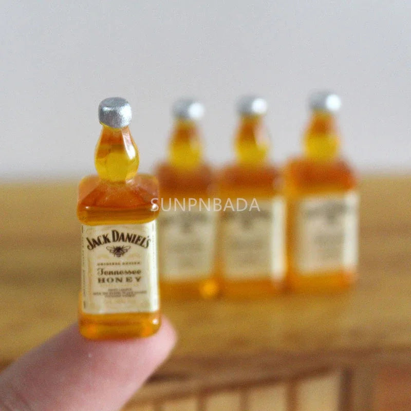1/6 Scale Miniature Wine & Whisky Bottle Set for Dollhouse & BJD