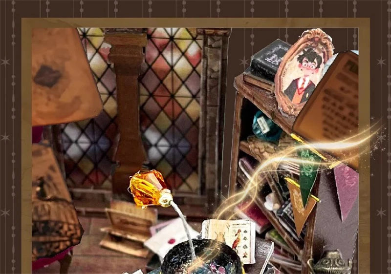 Potions Generation DIY Wooden Miniature Magic Bunker with LED Lights