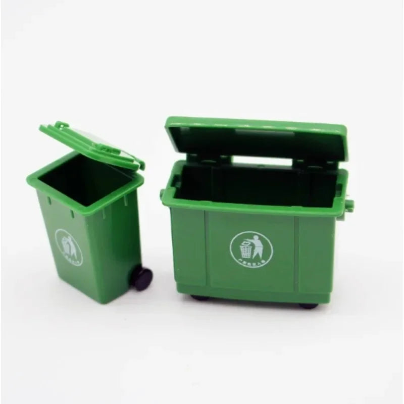 1:6 Scale Garbage Bin with Wheels & Lid