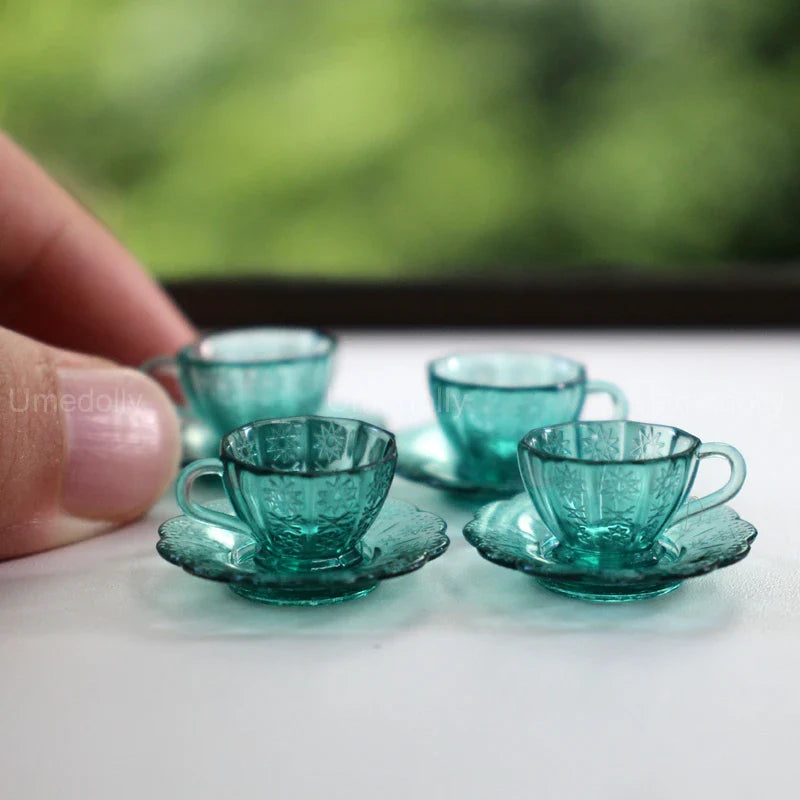 1:6 Miniature Dollhouse Glassware Set – Decanters & Cups