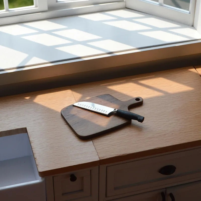 1:6 Miniature Kitchen Knife Set for Dollhouse Decor