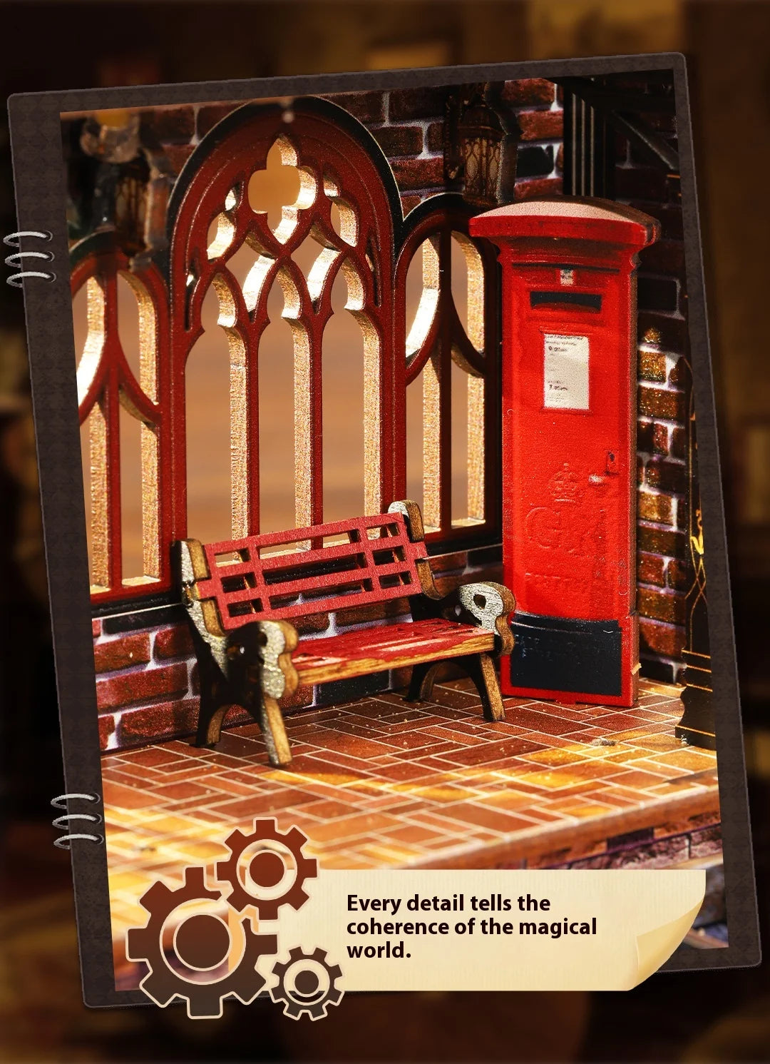 Diy Wooden Book Nook Shelf Insert Kit Miniature Model The Zero Platform Train Bookend Doll House Decor For Birthday Gifts