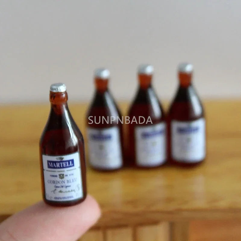 1/6 Scale Miniature Wine & Whisky Bottle Set for Dollhouse & BJD