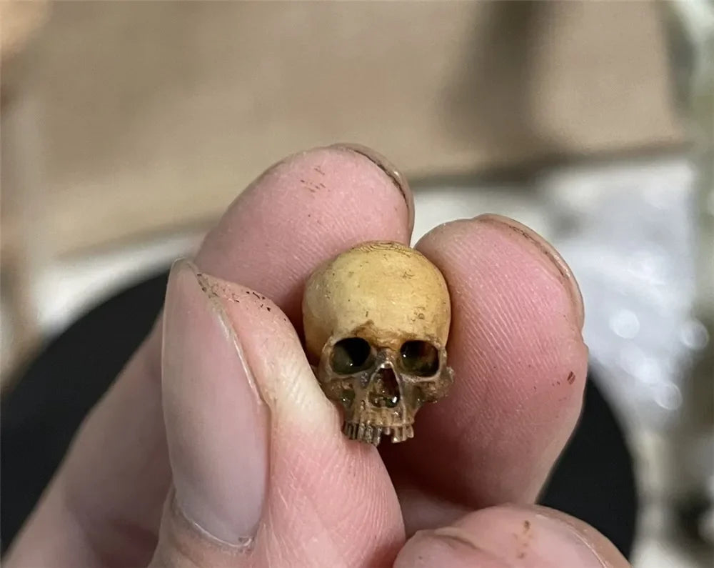 Miniature Skull Decor for Dollhouse & Halloween Scenes