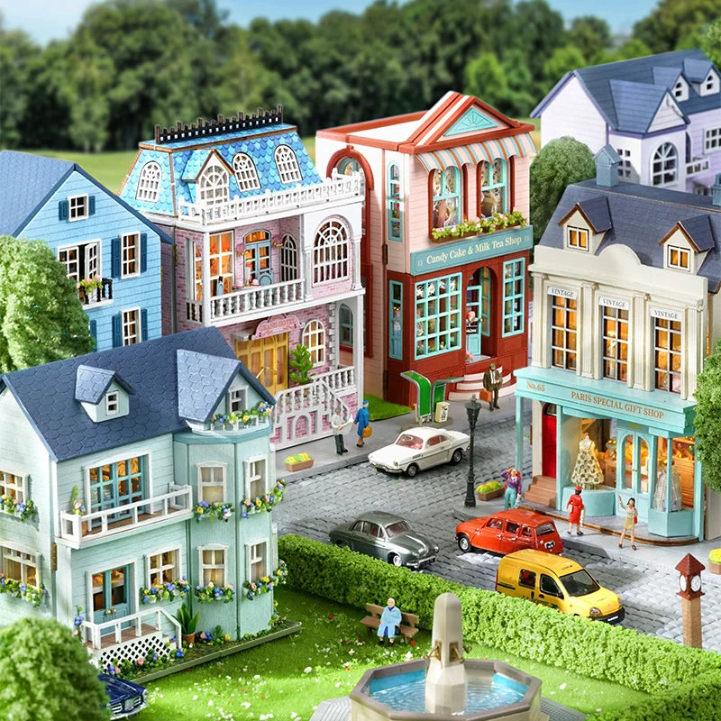 Kit de maison de poupée bricolage mignon mignbee mini villa