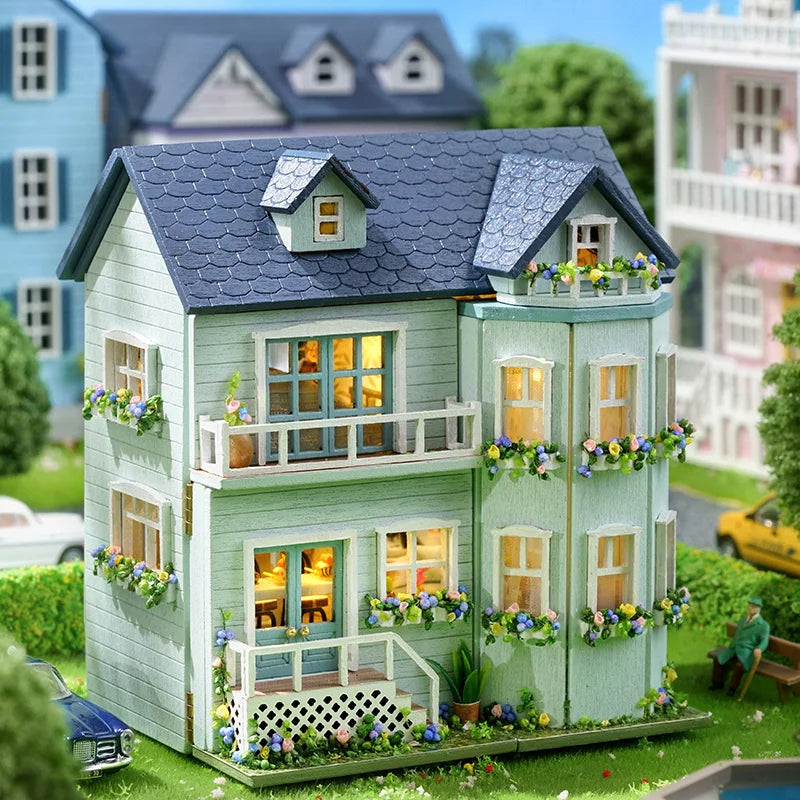 Kit de maison de poupée bricolage mignon mignbee mini villa