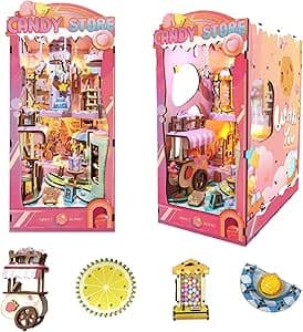 Book Nook Kit - Dollhouse with LED - DIY miniature house kit with LED lights displayed on a white background