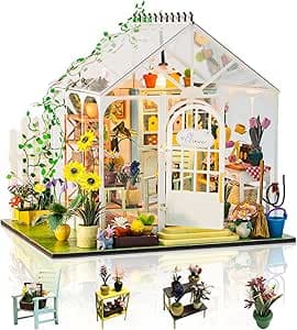 Book Nook Kit - Christmas with LED - DIY miniature house kit displayed on a white background